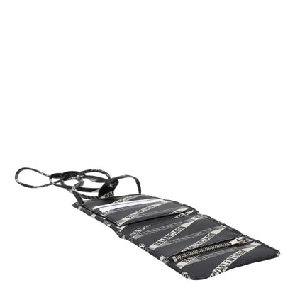 BALENCIAGA Womens Black Leather Crossbody Bag Logo Print Glossy Finish S RRP 525 — View 3
