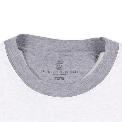 BRUNELLO CUCINELLI Mens T-Shirt White Cotton Crew Neck Short Sleeve XS RRP 300 — View 5