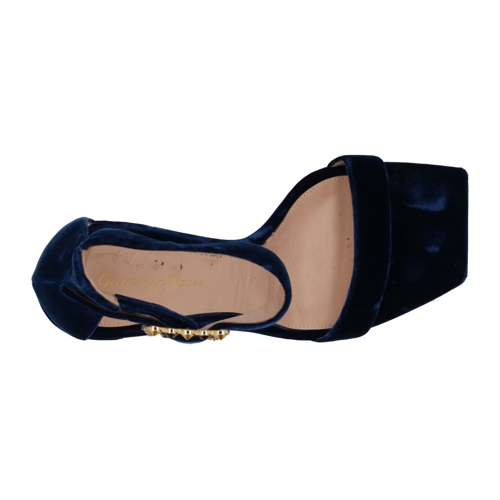 GIANVITO ROSSI Womens Sandals Strappy Blue Leather High Block Heel UK 6 RRP 910 — View 7