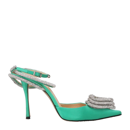 MACH & MACH Womens Pumps Point Toe Ankle Strap Green Leather High EU37.5 RRP790
