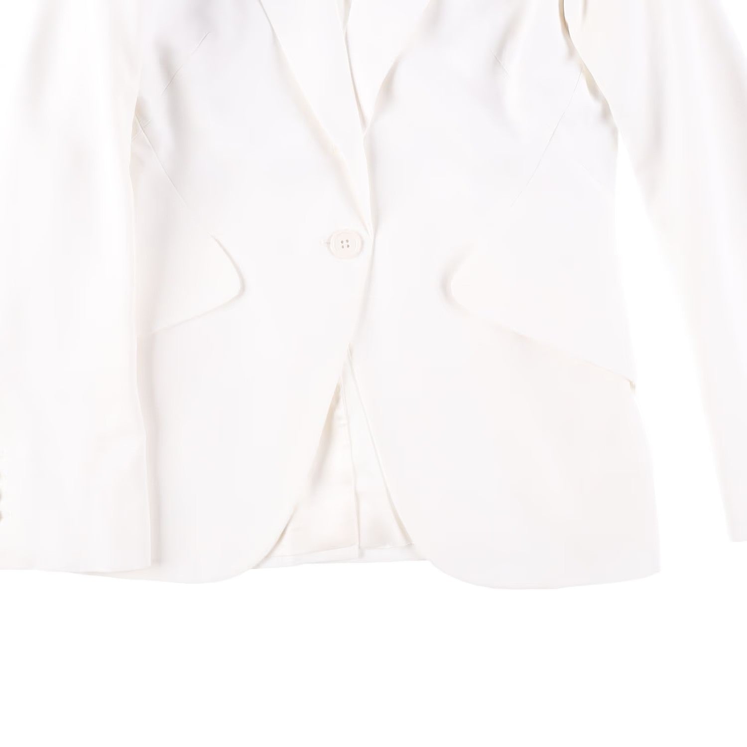 ALEXANDER MCQUEEN Womens Peak Shoulder One Button Jacket Ivory 42 RRP 1690 — View 3