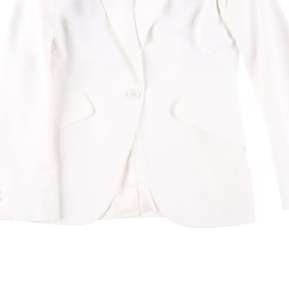 ALEXANDER MCQUEEN Womens Peak Shoulder One Button Jacket Ivory 42 RRP 1690 — View 3