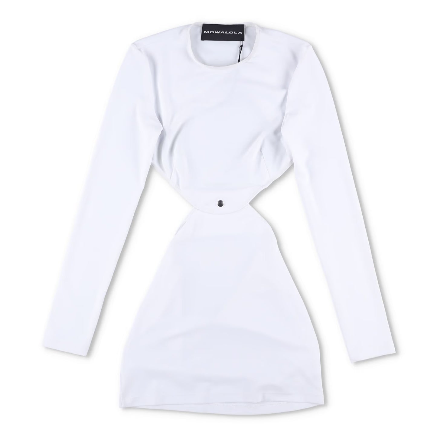 MOWALOLA Womens Power Jersey Two Pieces Mini Dress White Long Sleeve S RRP 510