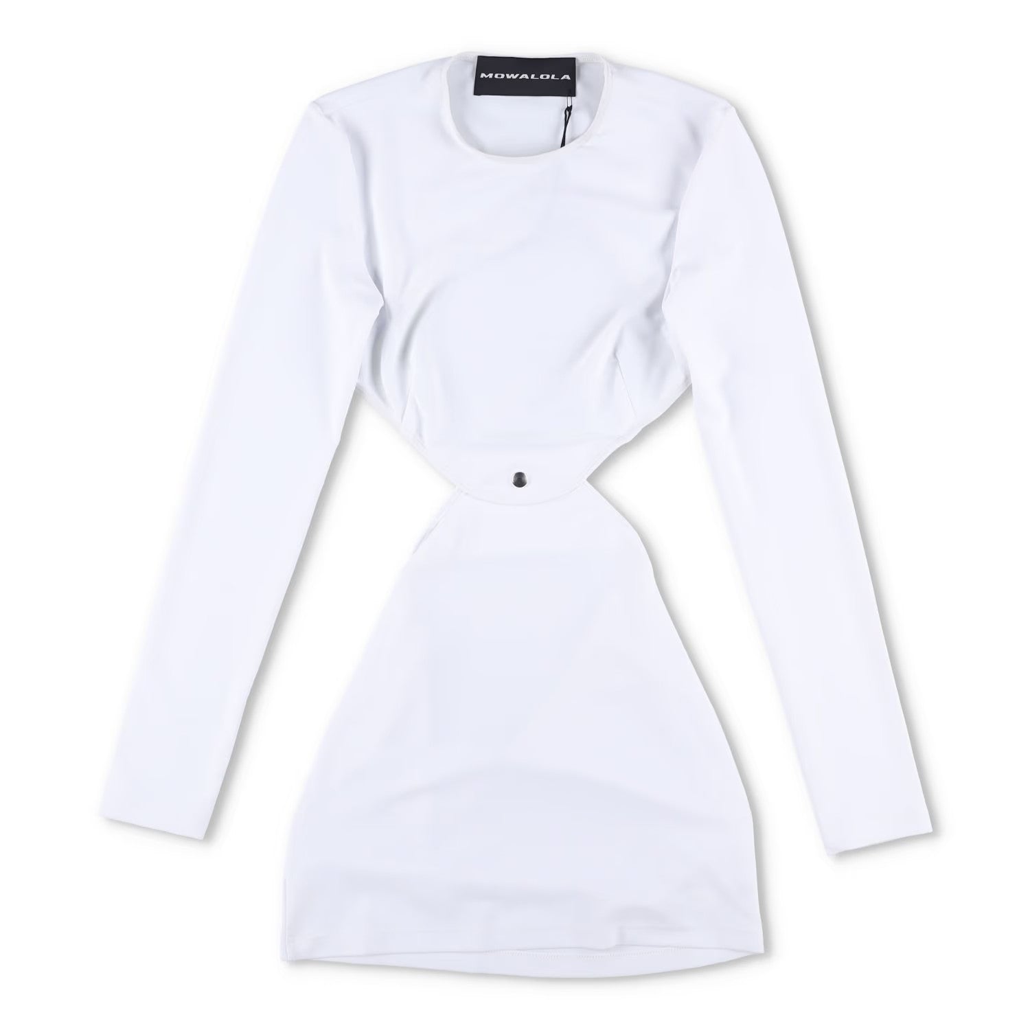 MOWALOLA Womens Power Jersey Two Pieces Mini Dress White Long Sleeve S RRP 510