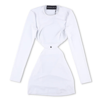 MOWALOLA Womens Power Jersey Two Pieces Mini Dress White Long Sleeve S RRP 510