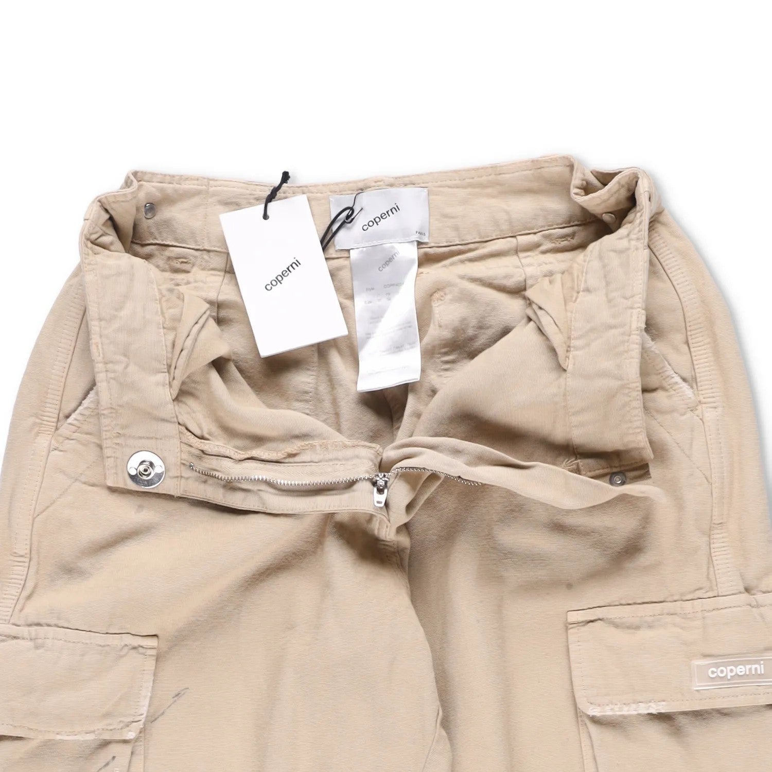 COPERNI Womens Canvas Wide Leg Cargo Pants Relaxed Fit Neutrals 34 RRP 810 — View 9