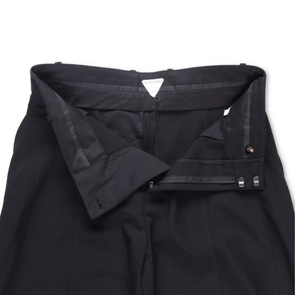 BOTTEGA VENETA Womens Wide Leg Twill Trousers Black Pleated Button 40 RRP 1015 — View 6