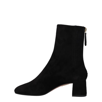 AQUAZZURA Womens Heels Black Leather Rear Zip Block Heel Almond Toe UK 3 RRP 500 — View 4