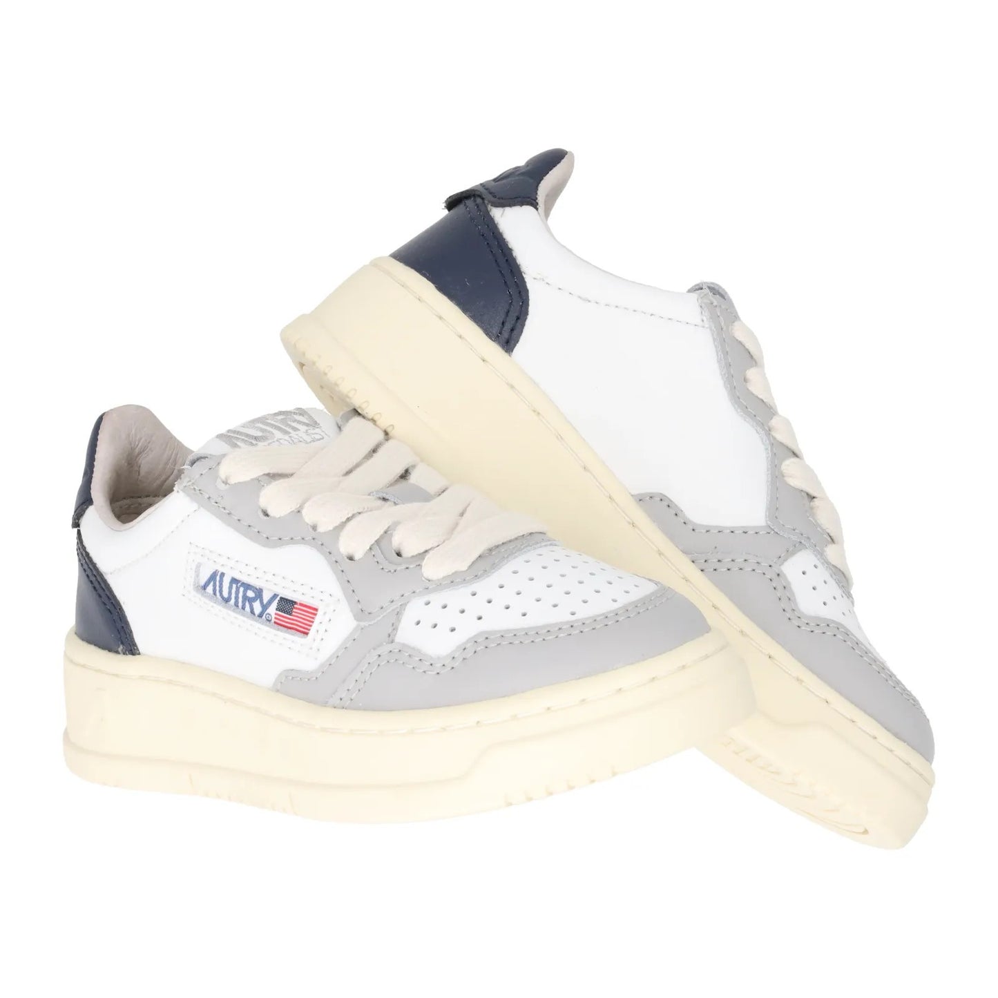 AUTRY Unisex Kids Medalist Trainers Leather Low Top White Comb EU 27 RRP 165 — View 8