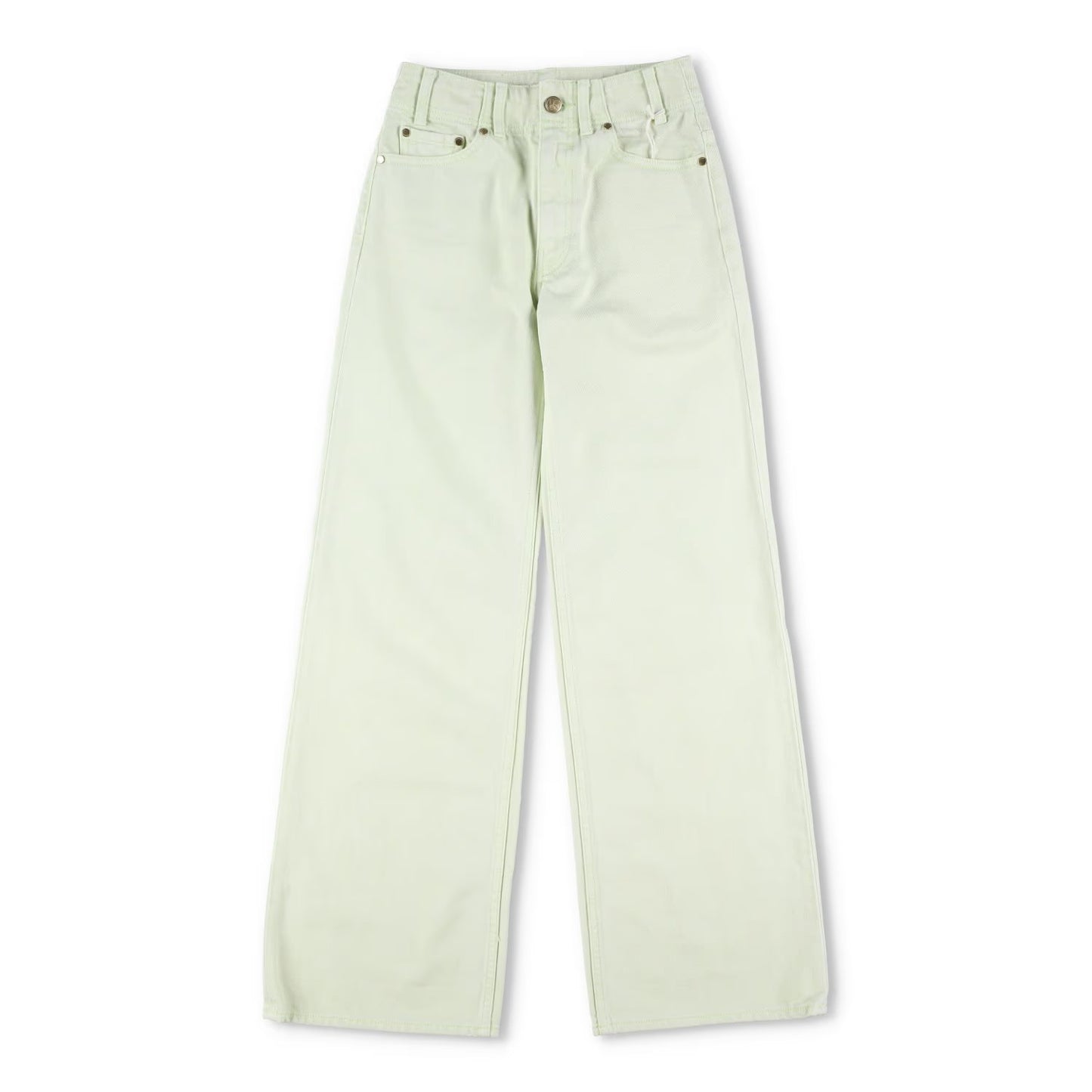 ULLA JOHNSON Womens Elodie Denim Jeans Straight Leg Pistachio Green 23 RRP 435