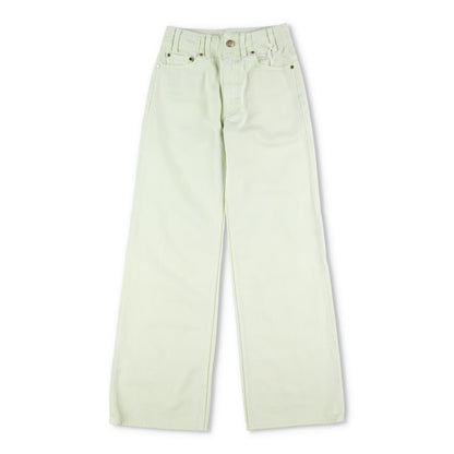 ULLA JOHNSON Womens Elodie Denim Jeans Straight Leg Pistachio Green 23 RRP 435