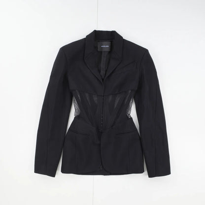 MUGLER Women's Black Basic Jacket Zip Closure Long Sleeve Size 34 RRP 1870 — View 6