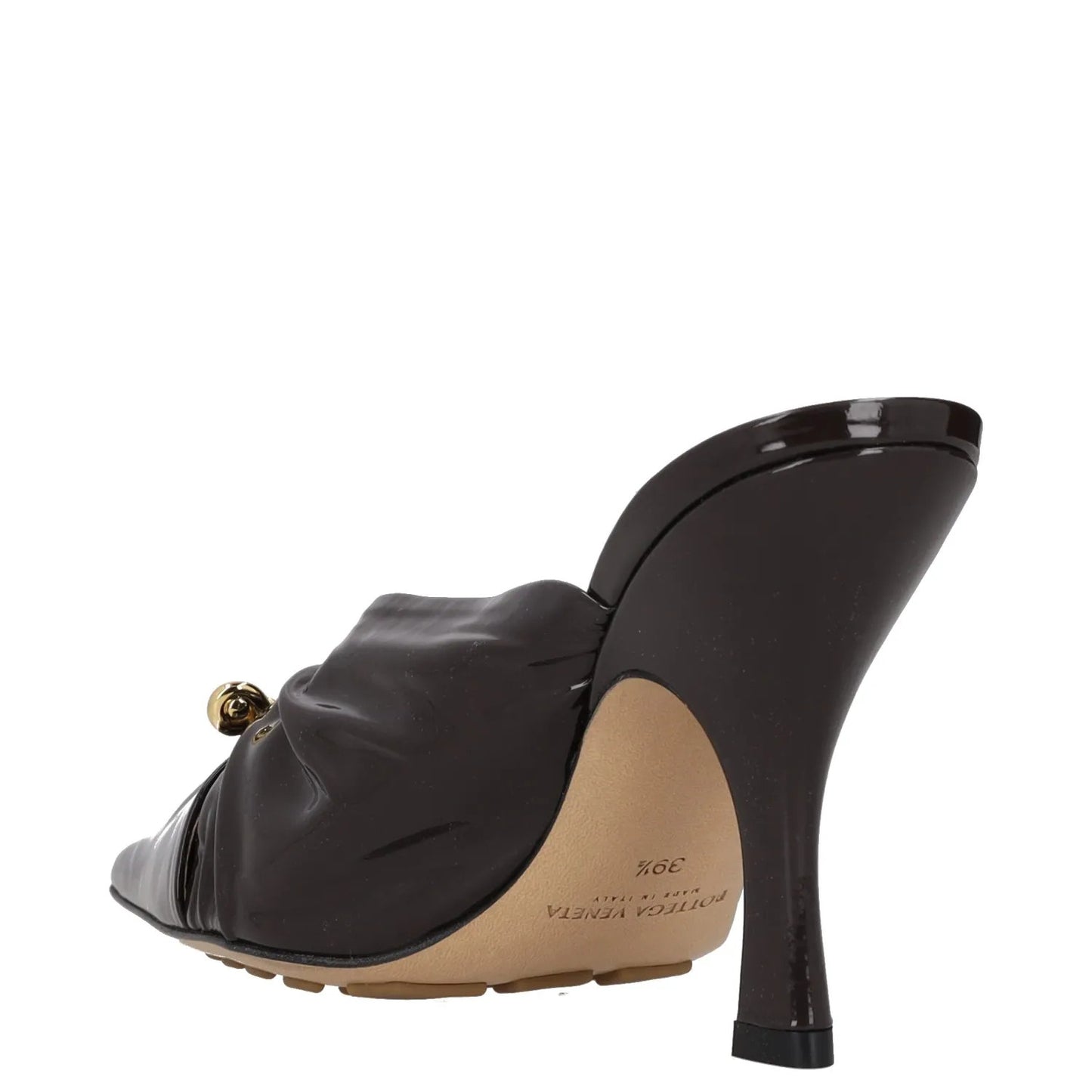 BOTTEGA VENETA Women High Heel Point Toe Mule Patent Leather Brown UK6.5 RRP1330 — View 5