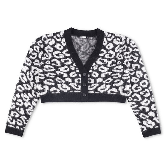J.LINDEBERG Womens Mallory Cropped Cardigan Black White Long Sleeve XL RRP 190