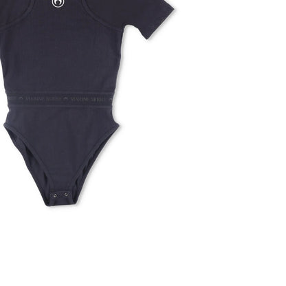 MARINE SERRE Womens Organic Cotton Rib 2X2 One-Piece Bodysuit Black XS RRP 260 — View 4
