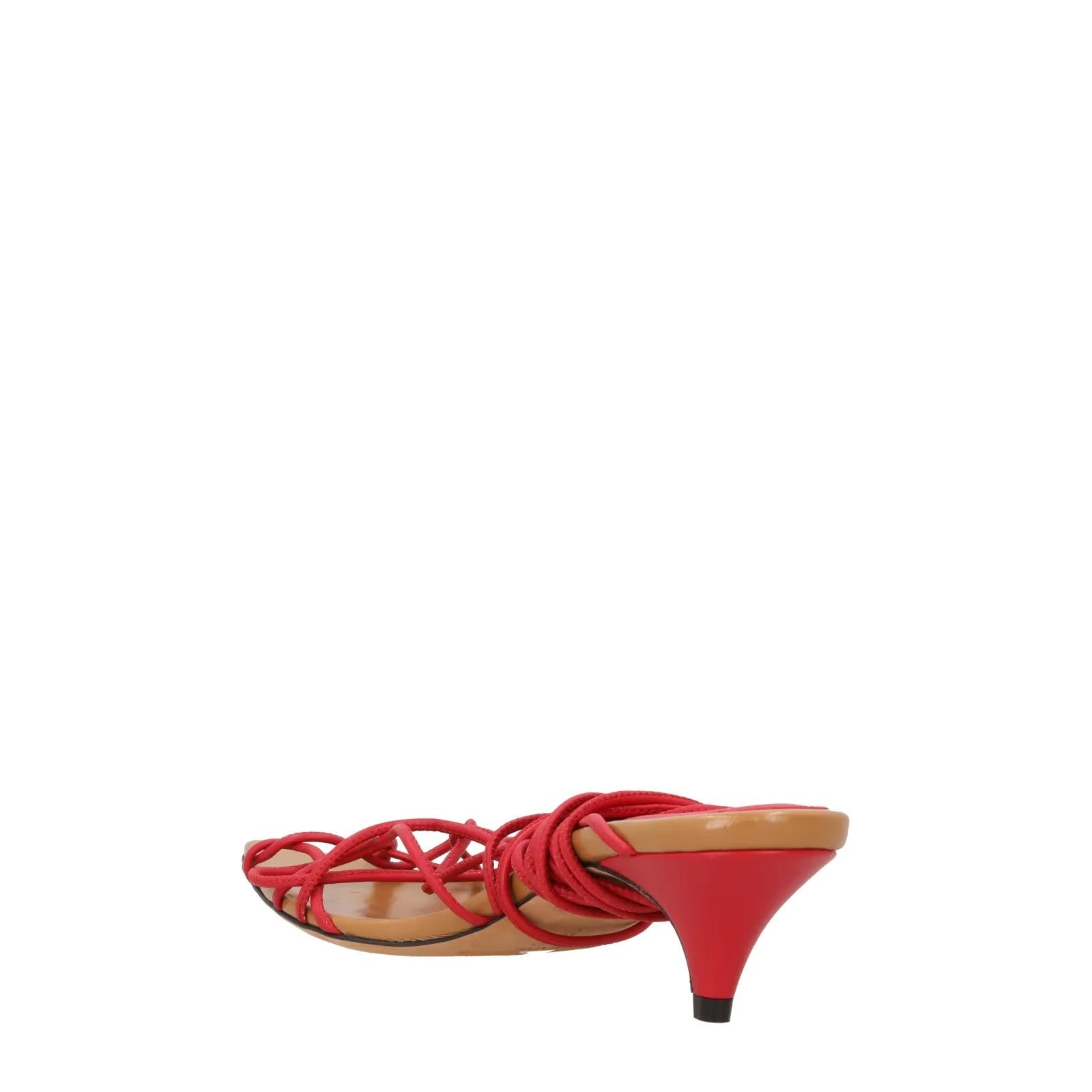 KHAITE Womens Arden 45 Red Leather Kitten Heel Sandals Strappy UK 5 RRP 880 — View 5