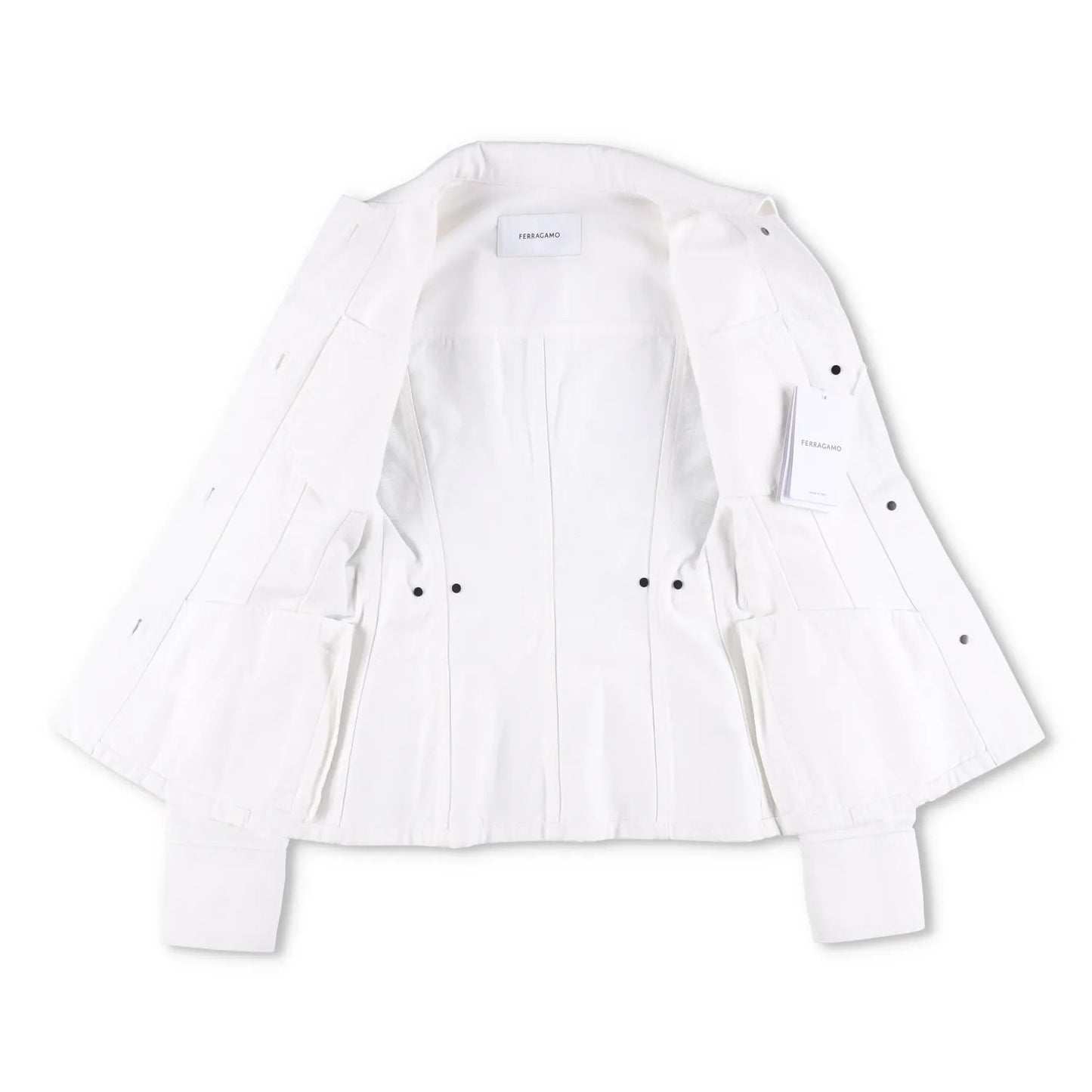 SALVATORE FERRAGAMO Womens Denim Jacket Long Sleeve Buttoned White 36 RRP 1250 — View 6