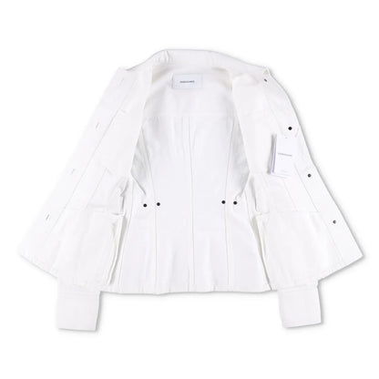 SALVATORE FERRAGAMO Womens Denim Jacket Long Sleeve Buttoned White 36 RRP 1250 — View 6