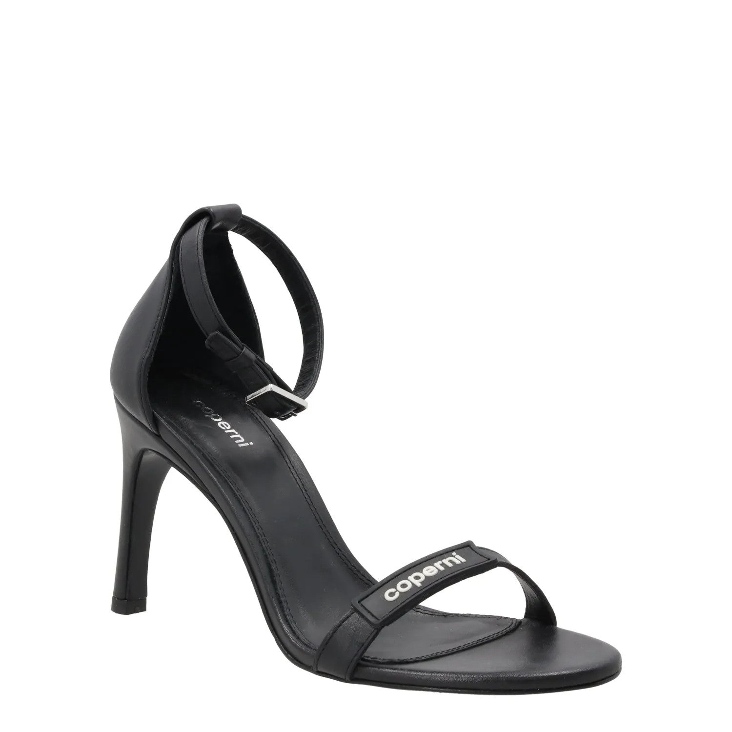 COPERNI Womens Skinny Strap Logo Sandals Leather Formal Heeled Black EU36 RRP450 — View 2