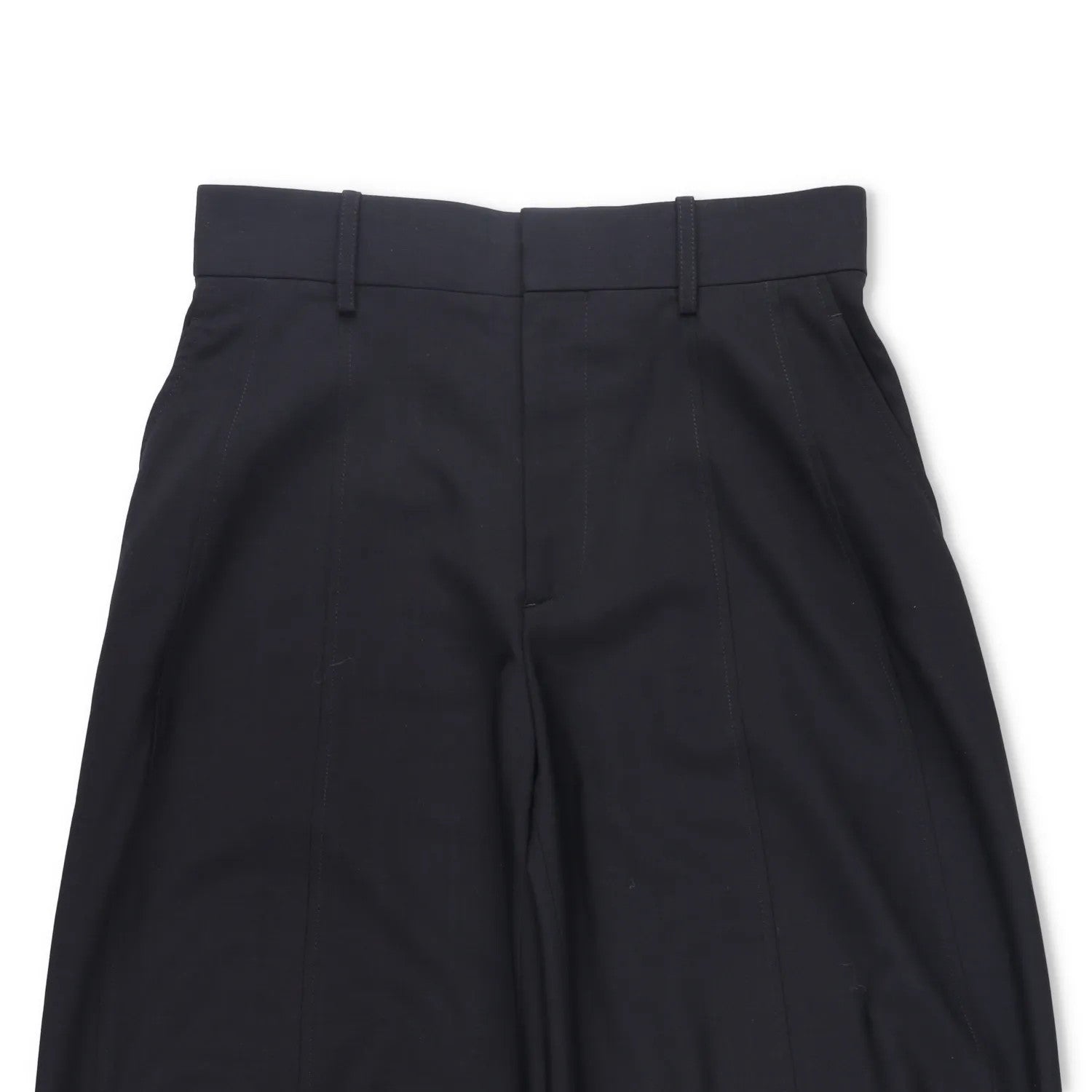 BOTTEGA VENETA Womens Wide Leg Twill Trousers Black Pleated Button 40 RRP 1015 — View 2