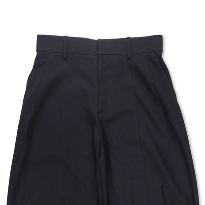 BOTTEGA VENETA Womens Wide Leg Twill Trousers Black Pleated Button 40 RRP 1015 — View 2