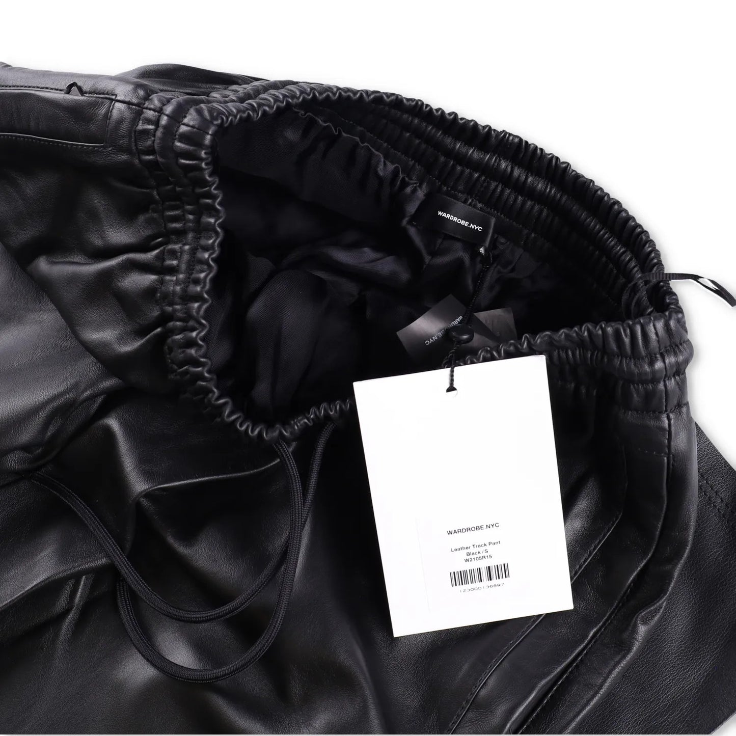 WARDROBE NYC Womens Leather Trousers Track Pant Wide Leg Black S RRP 1560 — View 7