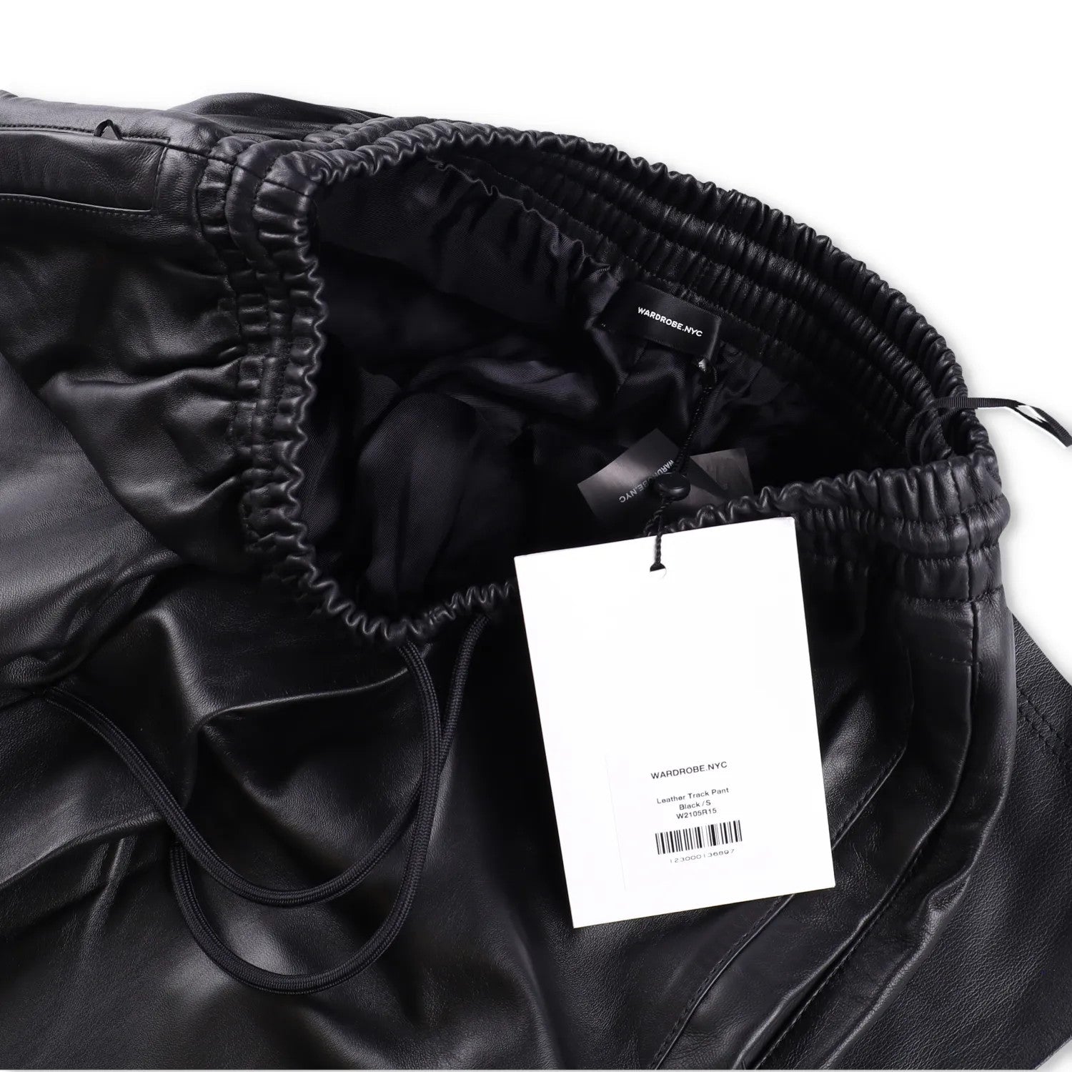 WARDROBE NYC Womens Leather Trousers Track Pant Wide Leg Black S RRP 1560 — View 7
