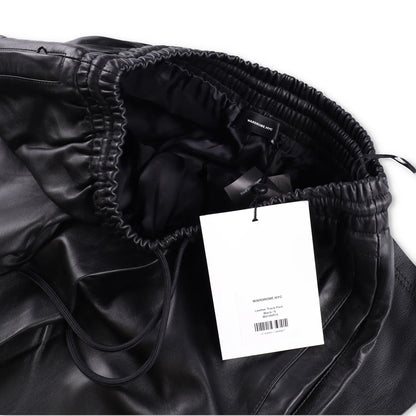 WARDROBE NYC Womens Leather Trousers Track Pant Wide Leg Black S RRP 1560 — View 7
