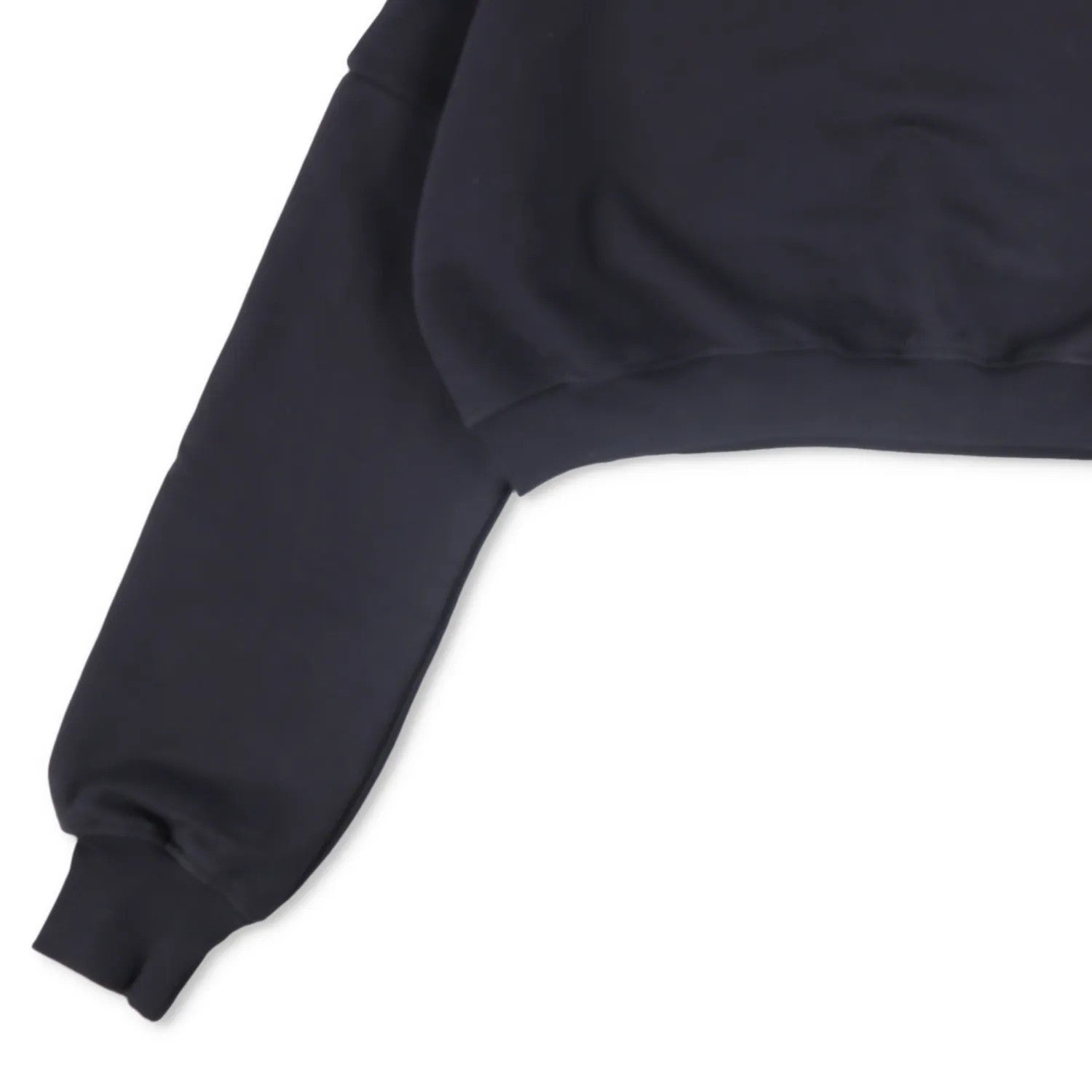 MARINE SERRE Womens Moon Logo Fleece Cropped Sweatshirt Black Pullover L RRP 317 — View 3