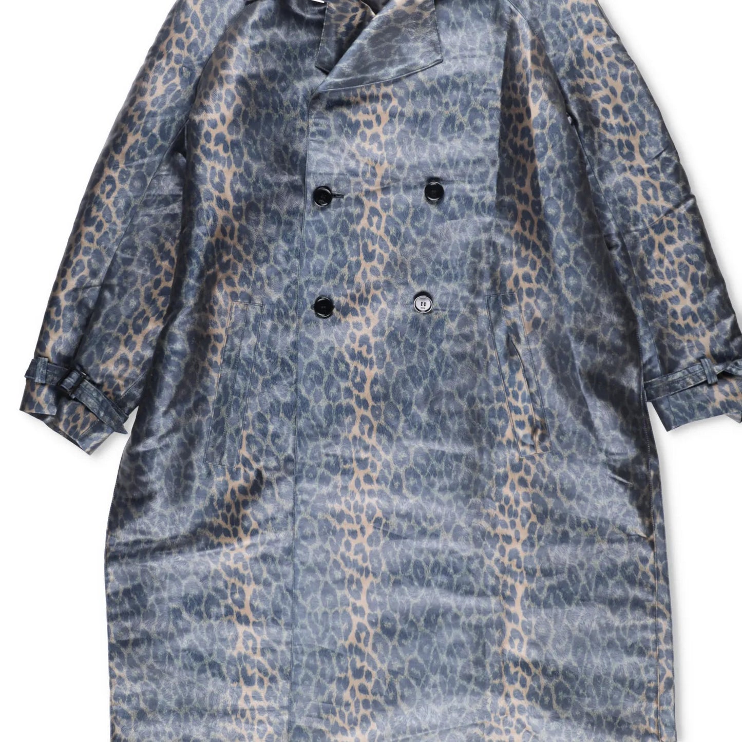 DIOR HOMME Mens Jacket Trench Overcoat Belted Leopard Print Grey Size 44 RRP1850 — View 3