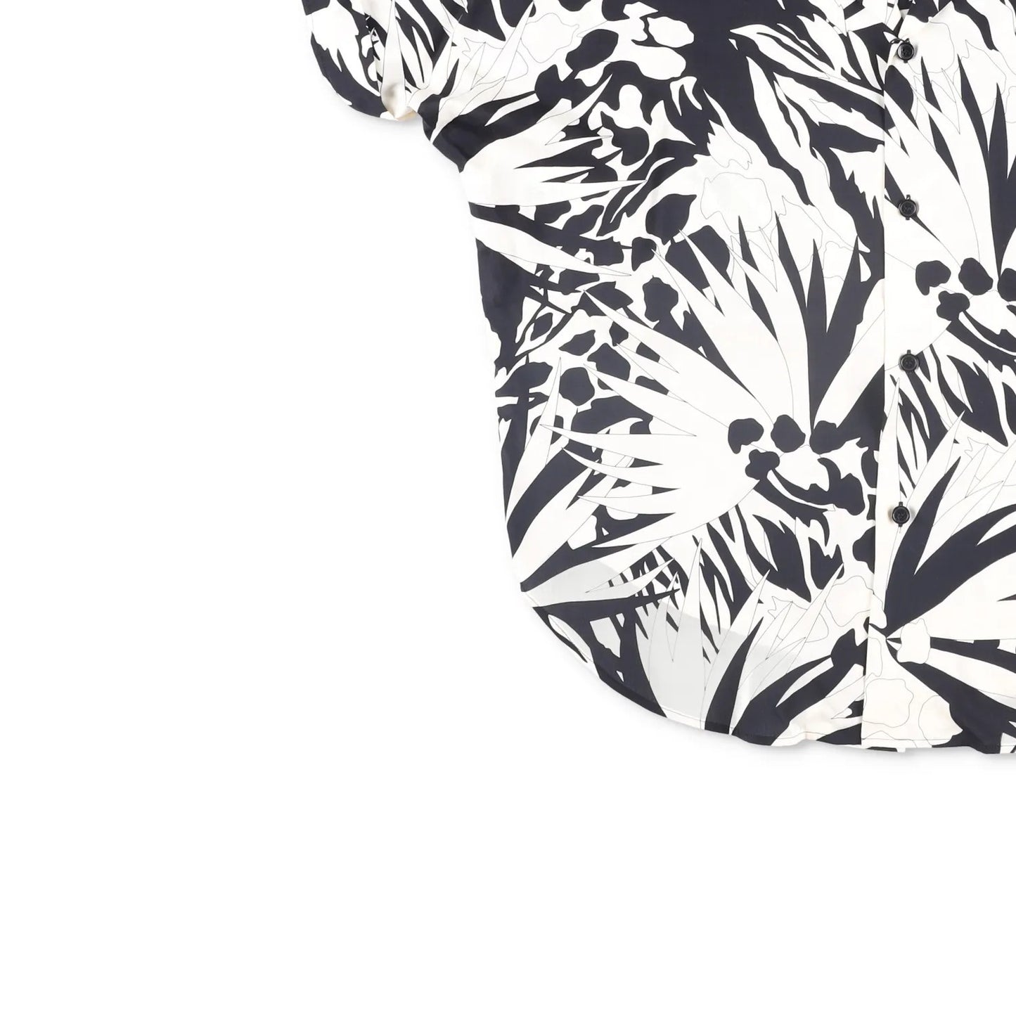 SAINT LAURENT Mens Button-Up Shirt Viscose Black White Short Sleeve 39 RRP 545 — View 3