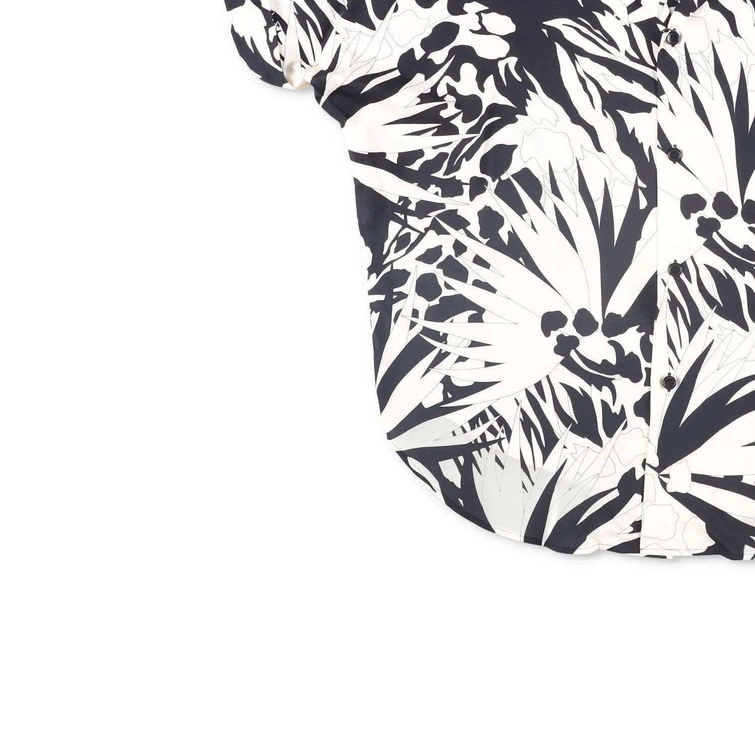 SAINT LAURENT Mens Button-Up Shirt Viscose Black White Short Sleeve 39 RRP 545 — View 3