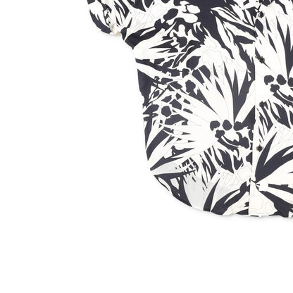 SAINT LAURENT Mens Button-Up Shirt Viscose Black White Short Sleeve 39 RRP 545 — View 3