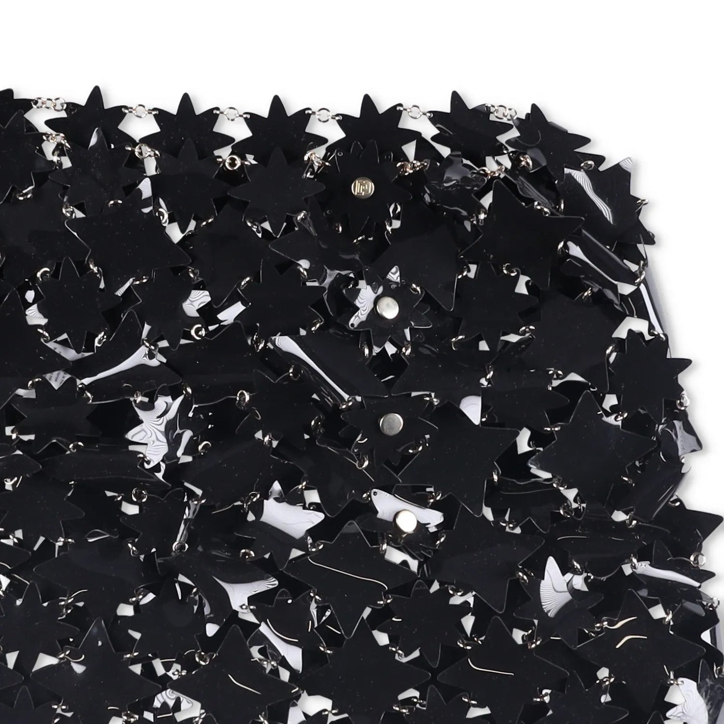 PACO RABANNE Womens Skirt Black Skirt PVC Stars Hook Eye Closure Size 38 RRP1300 — View 7