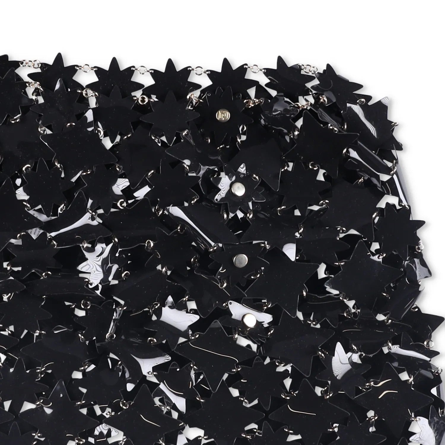 PACO RABANNE Womens Skirt Black Skirt PVC Stars Hook Eye Closure Size 38 RRP1300 — View 7