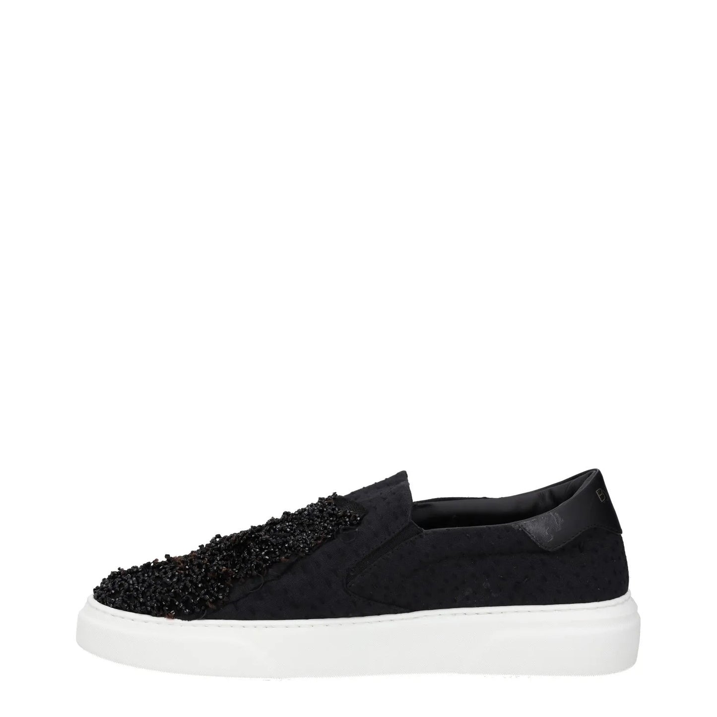 BY WALID Womens Flat Shoes Slip On Black Leather White Sole UK 11 RRP 720 — View 4