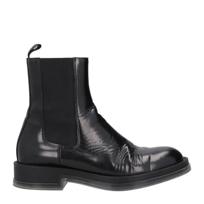 ALEXANDER MCQUEEN Mens Chelsea Boot Transparent Sole Black Leather UK 7 RRP 900