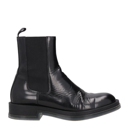 ALEXANDER MCQUEEN Mens Chelsea Boot Transparent Sole Black Leather UK 7 RRP 900