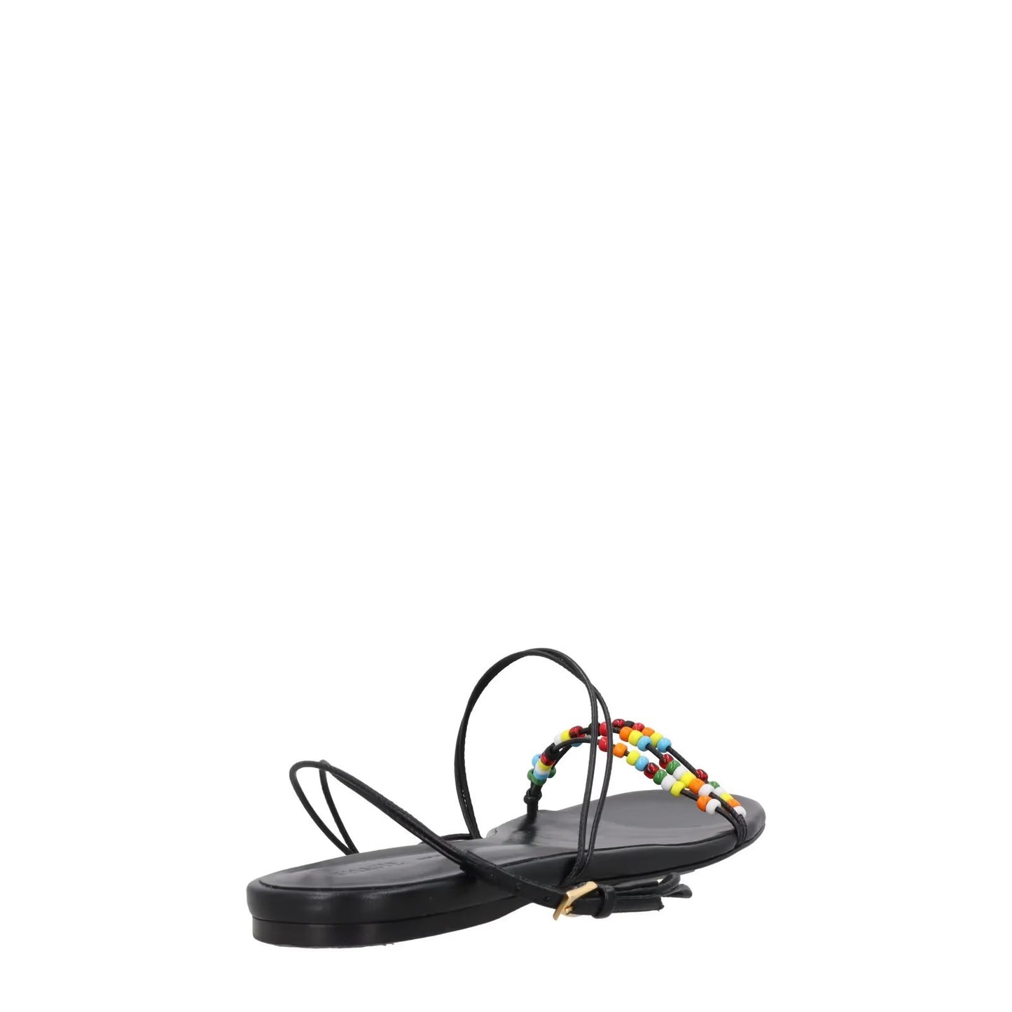 KHAITE Womens Loop Flat Sandals Black Leather Strappy Thong Buckled UK 7 RRP 595 — View 6