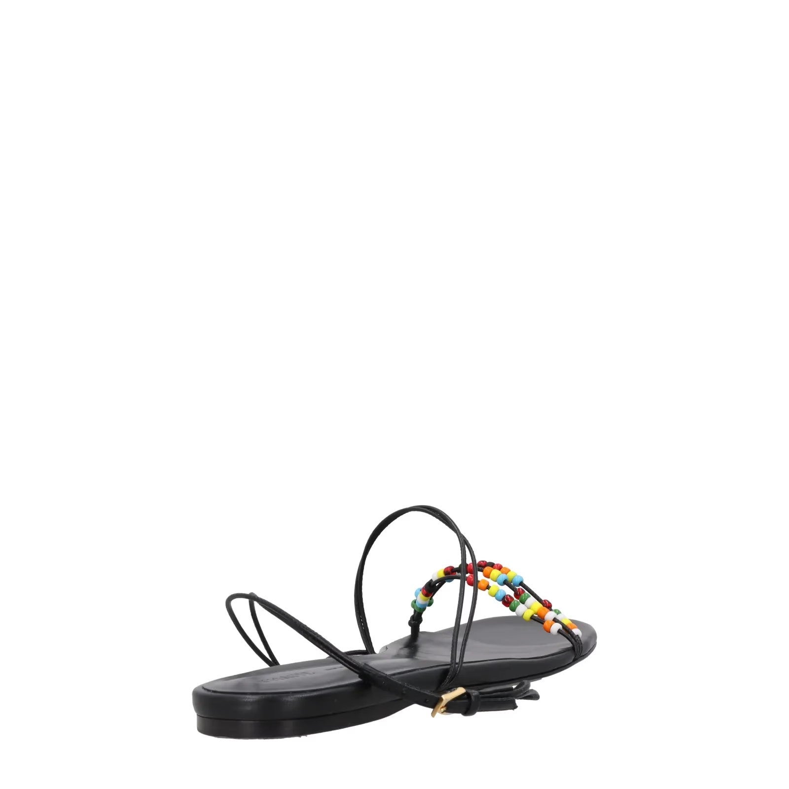 KHAITE Womens Loop Flat Sandals Black Leather Strappy Thong Buckled UK 7 RRP 595 — View 6