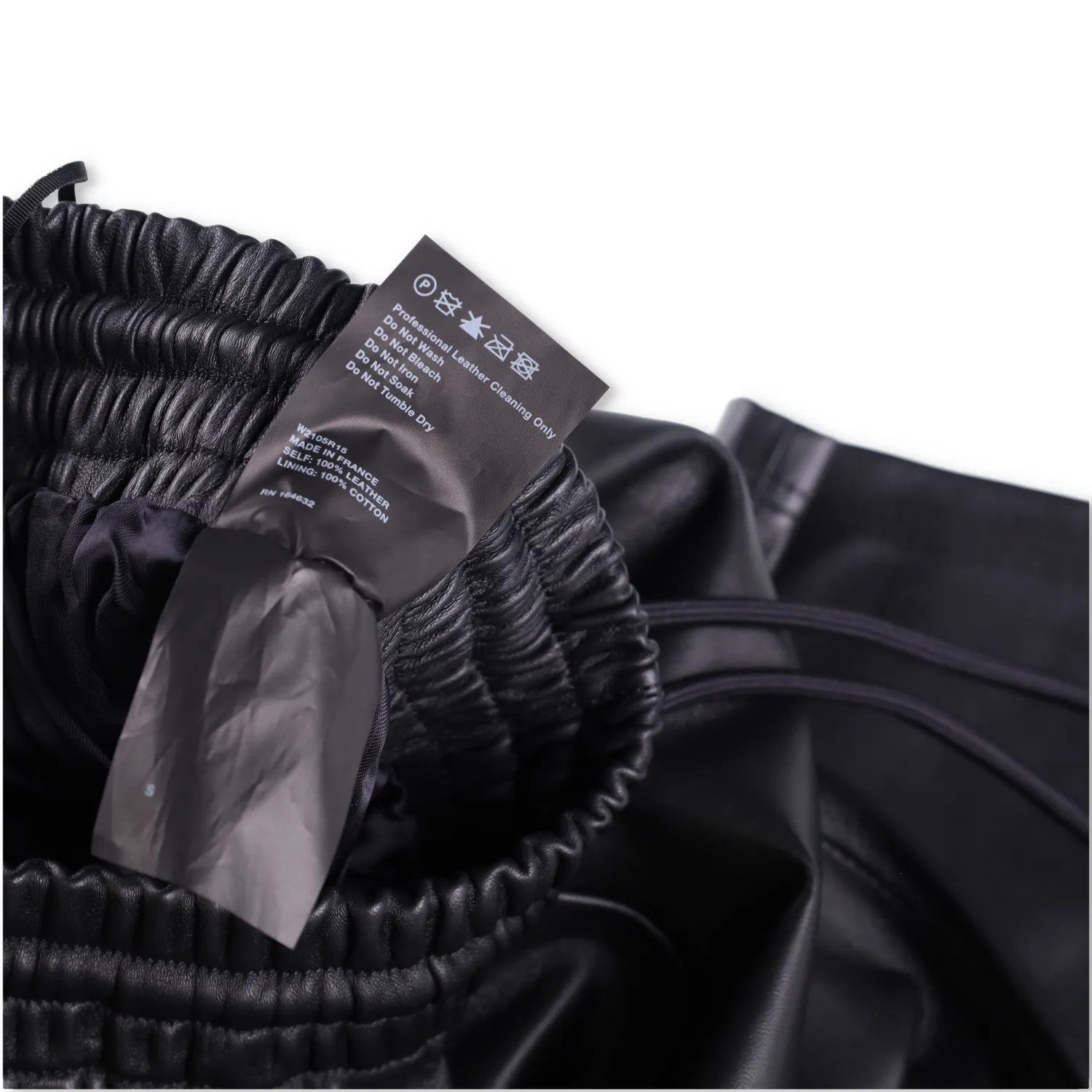 WARDROBE NYC Womens Leather Trousers Track Pant Wide Leg Black S RRP 1560 — View 8