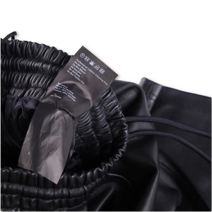 WARDROBE NYC Womens Leather Trousers Track Pant Wide Leg Black S RRP 1560 — View 8