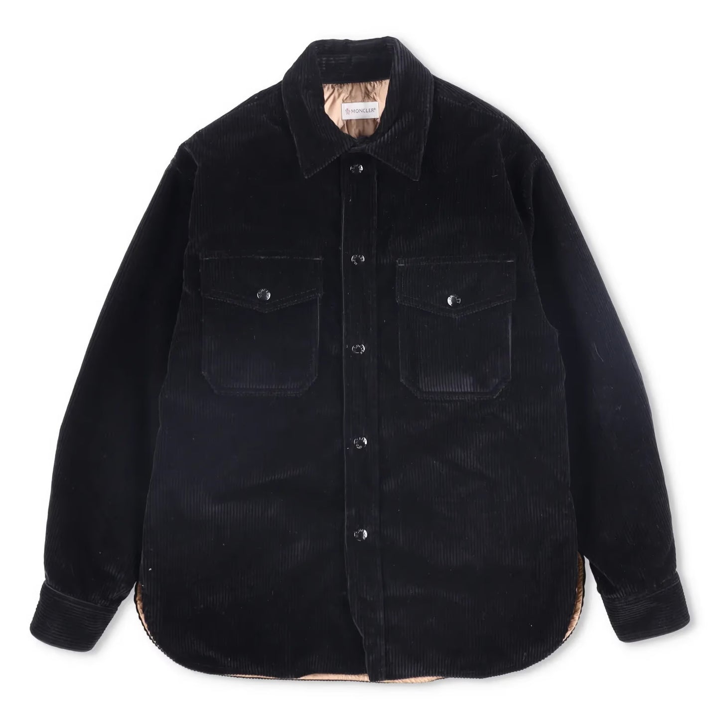 MONCLER X Palm Angels Womens Shirt Button-Up Corduroy Black Collared 38 RRP 865