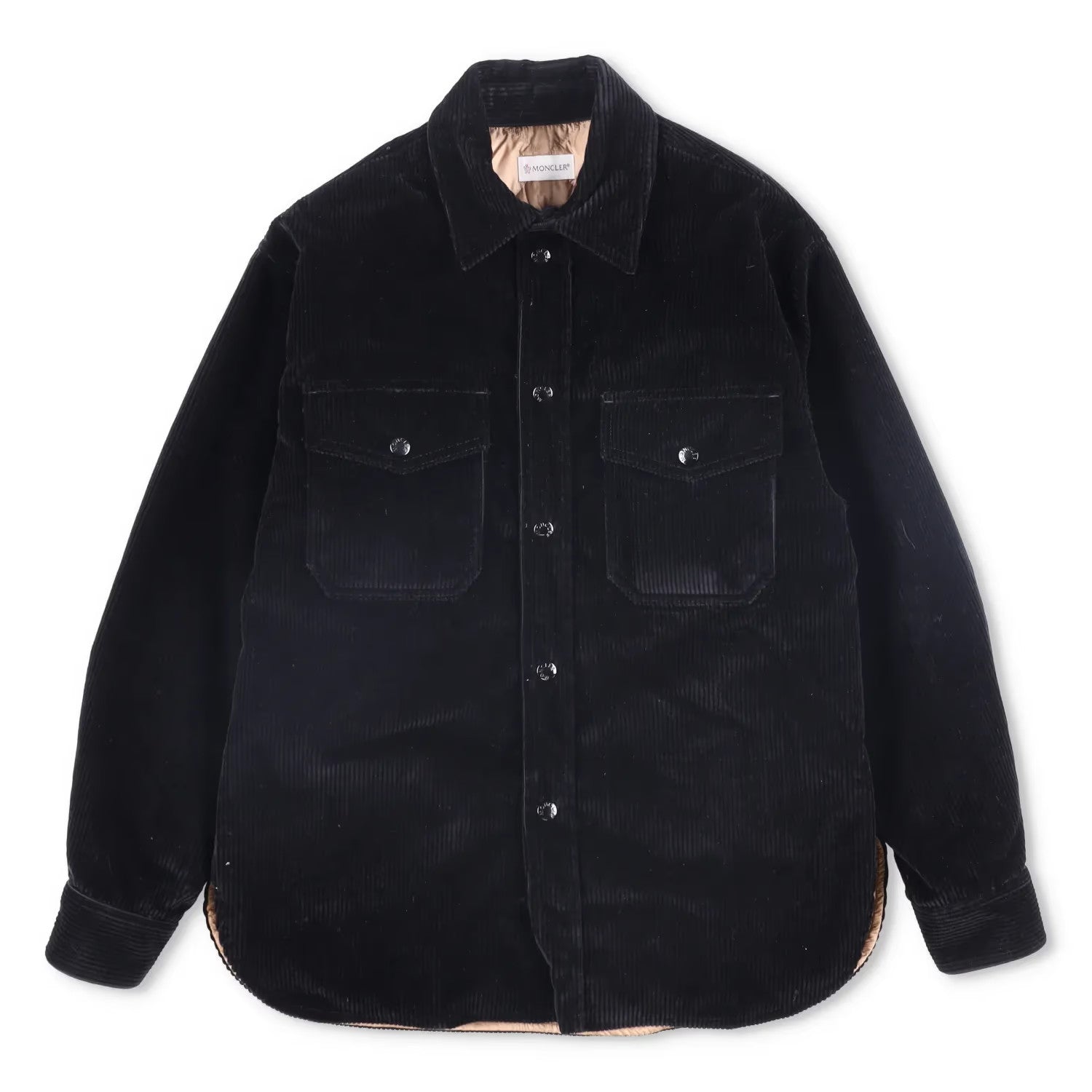 MONCLER X Palm Angels Womens Shirt Button-Up Corduroy Black Collared 38 RRP 865