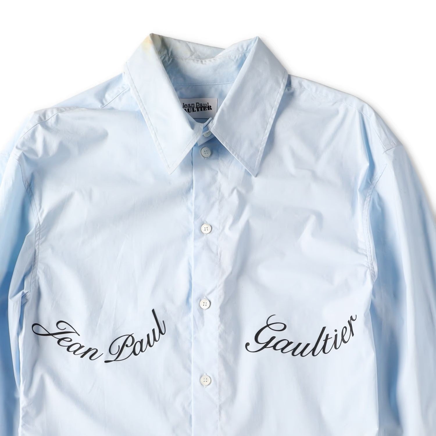 JEAN PAUL GAULTIER Womens Shirt Stretch Poplin Logo Transfer Print M RRP 440 — View 3