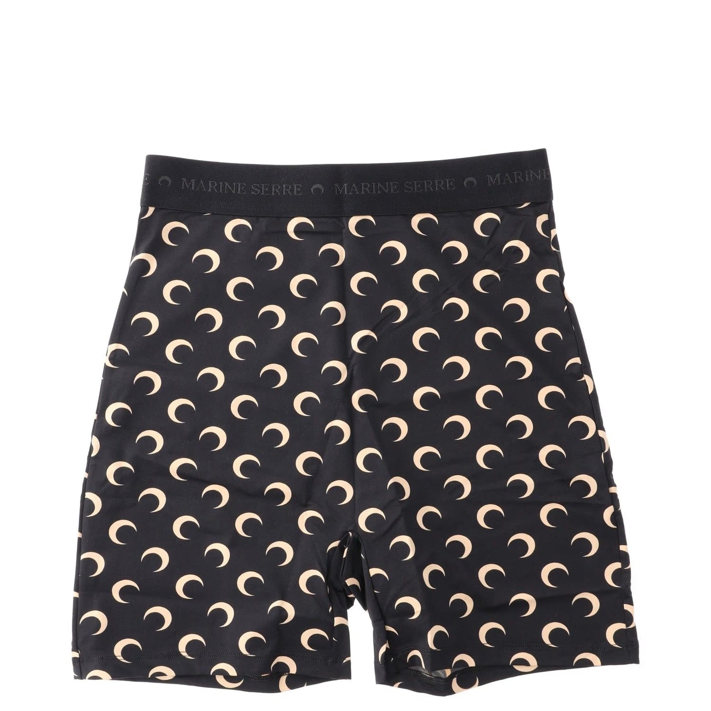 MARINE SERRE Womens Bib Shorts Recycled Moon Pattern Jersey Mini Black S RRP 125