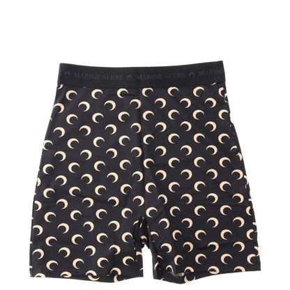 MARINE SERRE Womens Bib Shorts Recycled Moon Pattern Jersey Mini Black S RRP 125