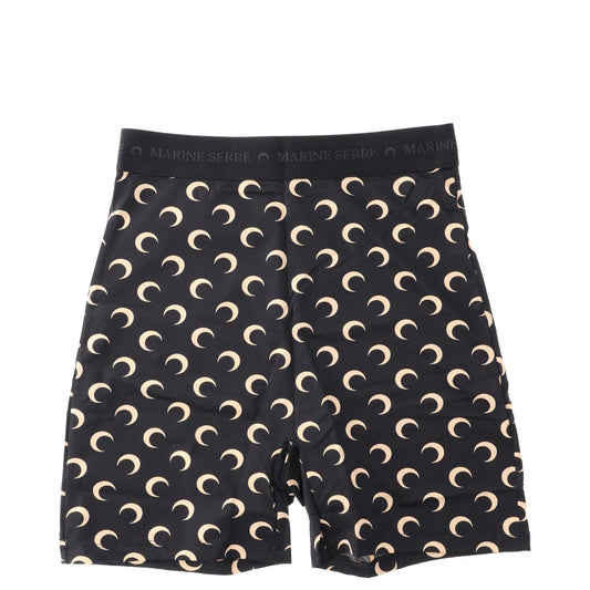 MARINE SERRE Womens Bib Shorts Recycled Moon Pattern Jersey Mini Black S RRP 125
