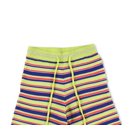 AGBOBLY Mens Multi-Stripe Knit Bermuda Shorts Multicoloured Knit Size M RRP 785 — View 2
