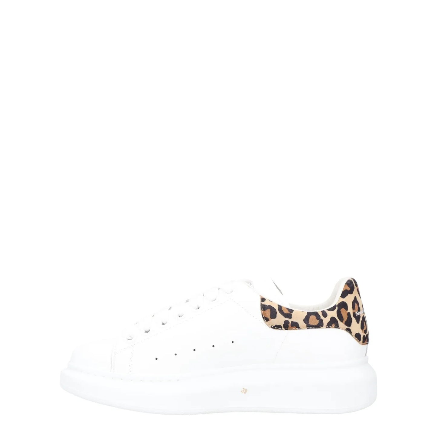 ALEXANDER MCQUEEN Womens White Leopard Print Leather Low Top Chunky UK 6 RRP 540 — View 4